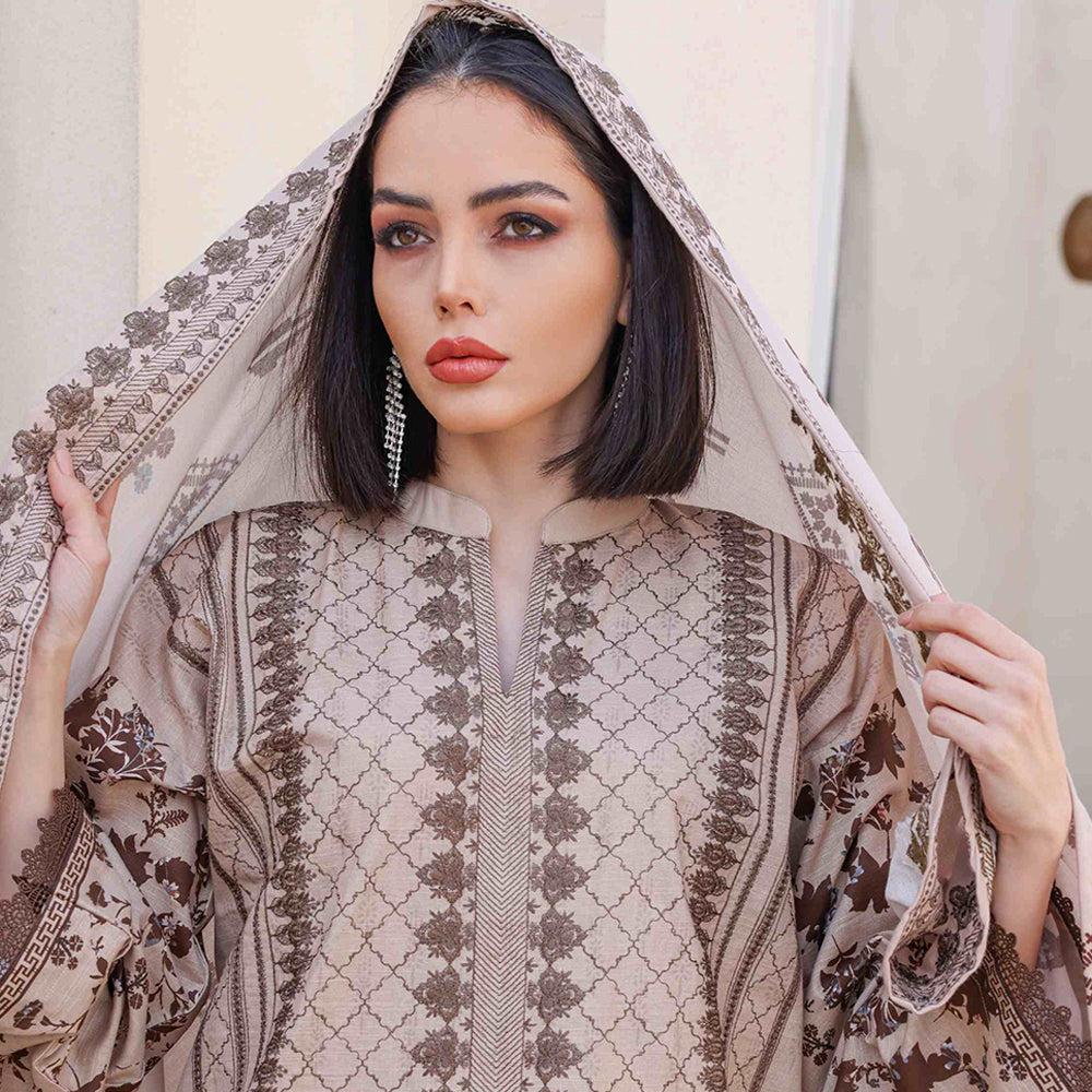 Rashid Khaddar Printed Embroidered Unstitched 3pcs Suit - 8358, Women, 3Pcs Shalwar Suit, Rashid Textiles, Chase Value