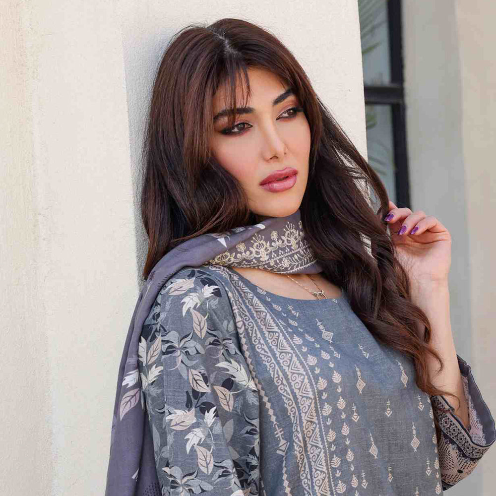 Rashid Khaddar Printed Embroidered Unstitched 3pcs Suit - 8359, Women, 3Pcs Shalwar Suit, Rashid Textiles, Chase Value