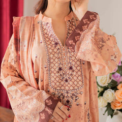 Rashid Bareeha Printed Lawn Embroidered Unstitched 3Pcs Suit - 8674