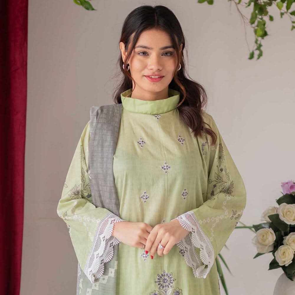 Rashid Bareeha Printed Lawn Embroidered Unstitched 3Pcs Suit - 8675, Women, 3Pcs Shalwar Suit, Rashid Textiles, Chase Value