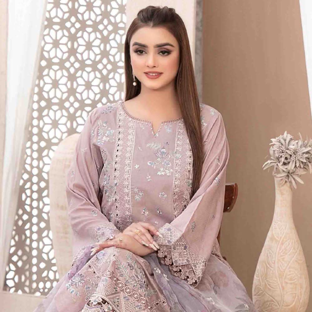 Nezarah Jacquard Emroidered Unstitched 3Pcs Suit - D-9155, Women, 3Pcs Shalwar Suit, Tawakkal Fabrics, Chase Value