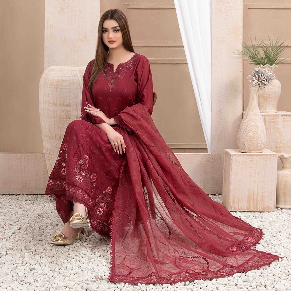 Nezarah Jacquard Emroidered Unstitched 3Pcs Suit - D-9156, Women, 3Pcs Shalwar Suit, Tawakkal Fabrics, Chase Value