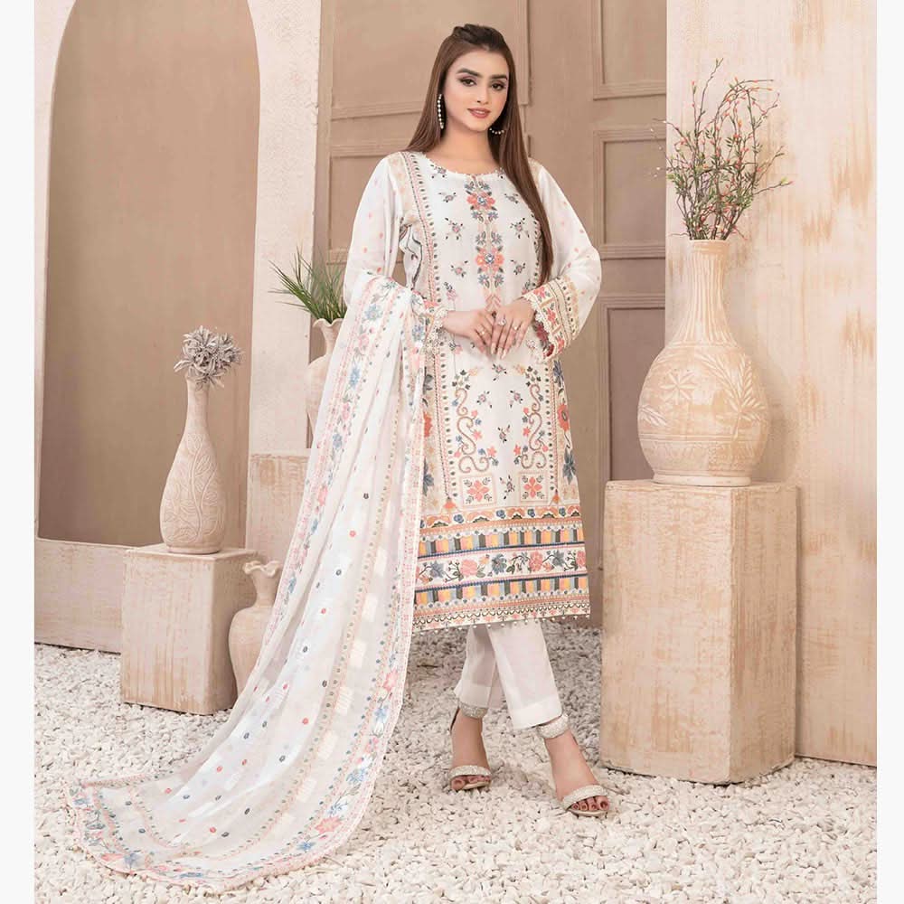 Nezarah Jacquard Emroidered Unstitched 3Pcs Suit - D-9157, Women, 3Pcs Shalwar Suit, Tawakkal Fabrics, Chase Value