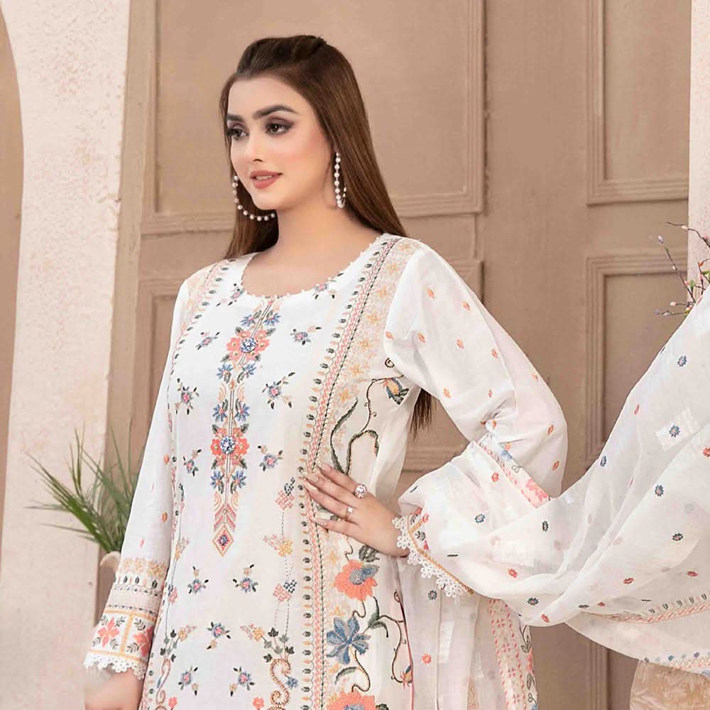 Nezarah Jacquard Emroidered Unstitched 3Pcs Suit - D-9157, Women, 3Pcs Shalwar Suit, Tawakkal Fabrics, Chase Value