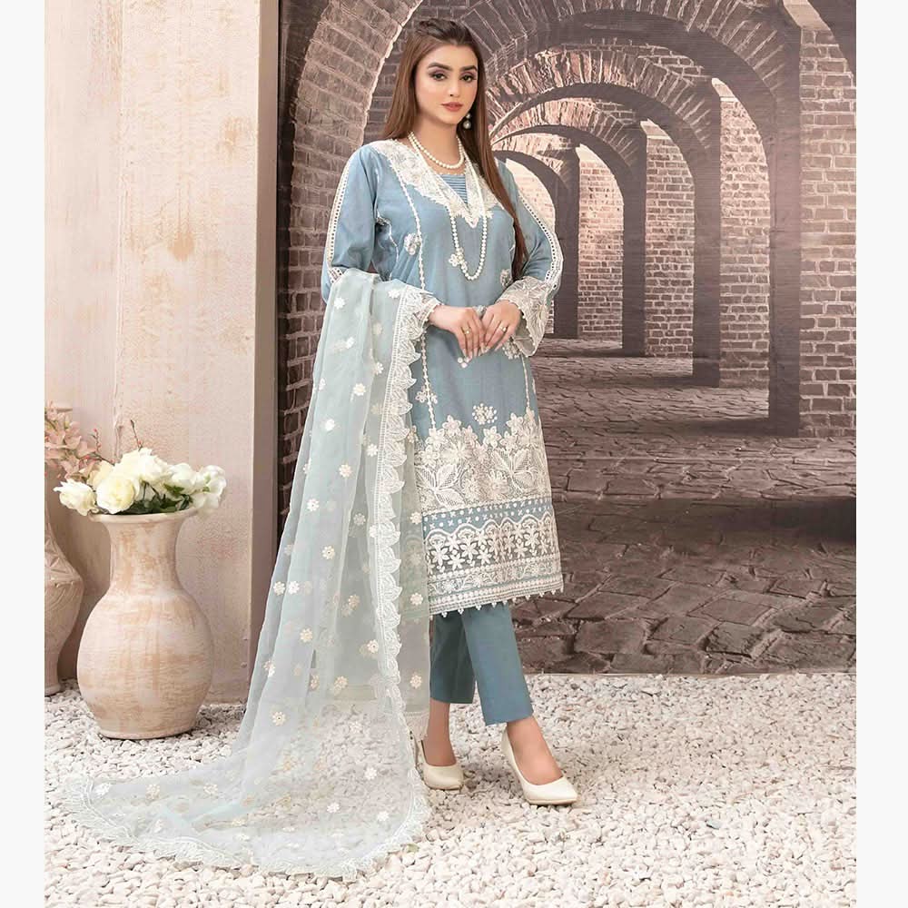 Nezarah Jacquard Emroidered Unstitched 3Pcs Suit - D-9158, Women, 3Pcs Shalwar Suit, Tawakkal Fabrics, Chase Value