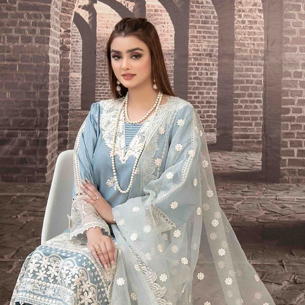 Nezarah Jacquard Emroidered Unstitched 3Pcs Suit - D-9158, Women, 3Pcs Shalwar Suit, Tawakkal Fabrics, Chase Value