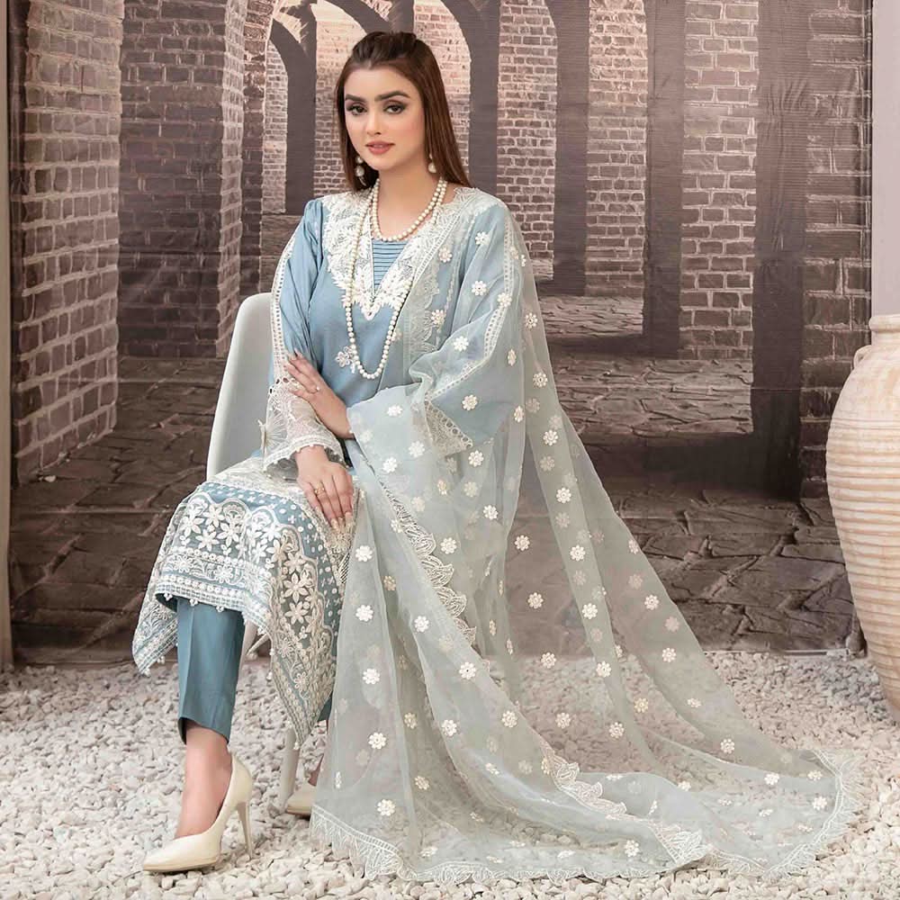 Nezarah Jacquard Emroidered Unstitched 3Pcs Suit - D-9158, Women, 3Pcs Shalwar Suit, Tawakkal Fabrics, Chase Value