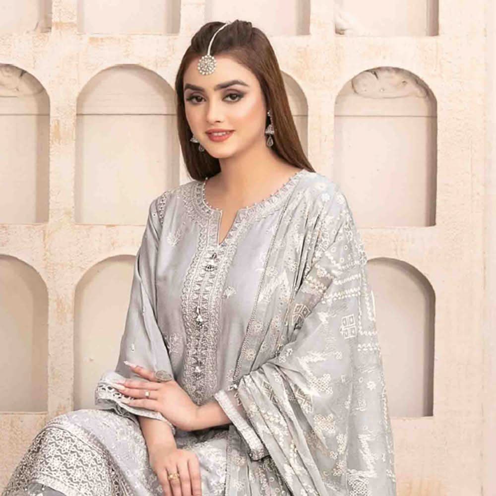 Nezarah Jacquard Emroidered Unstitched 3Pcs Suit - D-9160, Women, 3Pcs Shalwar Suit, Tawakkal Fabrics, Chase Value