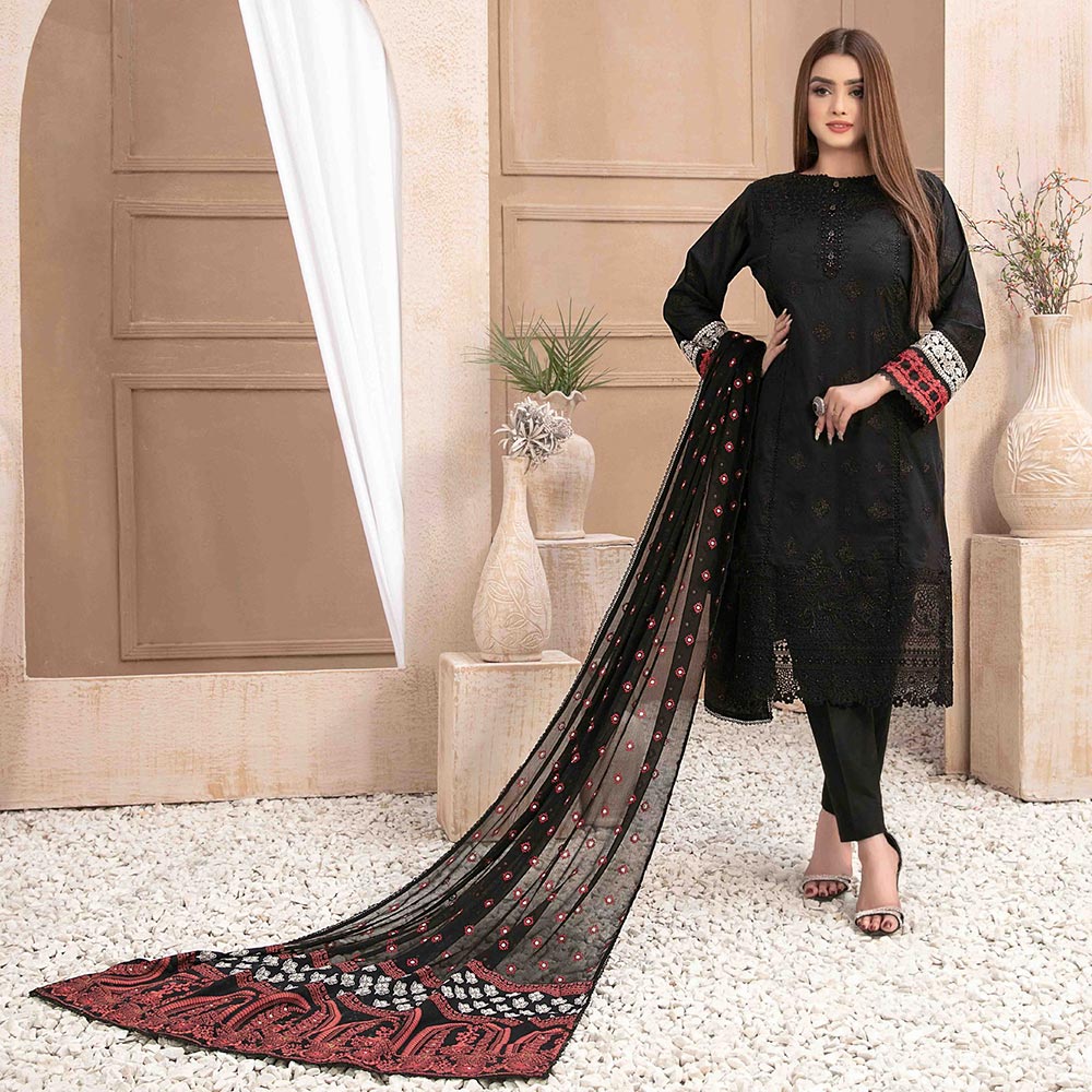 Nezarah Jacquard Emroidered Unstitched 3Pcs Suit - D-9161, Women, 3Pcs Shalwar Suit, Tawakkal Fabrics, Chase Value