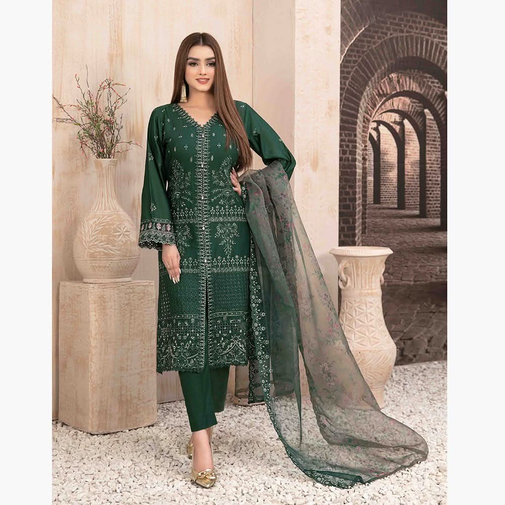 Nezarah Jacquard Emroidered Unstitched 3Pcs Suit - D-9162, Women, 3Pcs Shalwar Suit, Tawakkal Fabrics, Chase Value