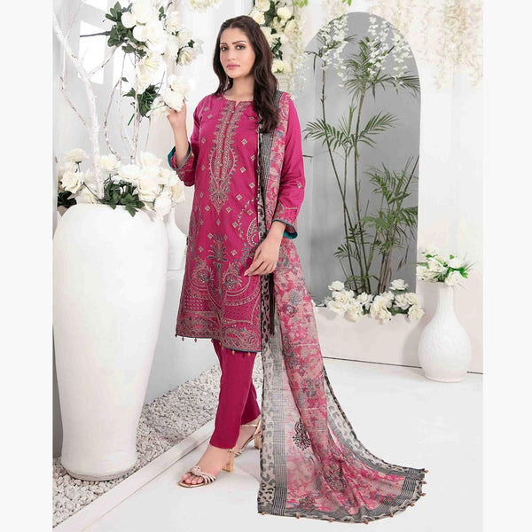 Adina Jacquard Embroidered Unstitched 3Pcs Suit - D-9190, Women, 3Pcs Shalwar Suit, Tawakkal Fabrics, Chase Value