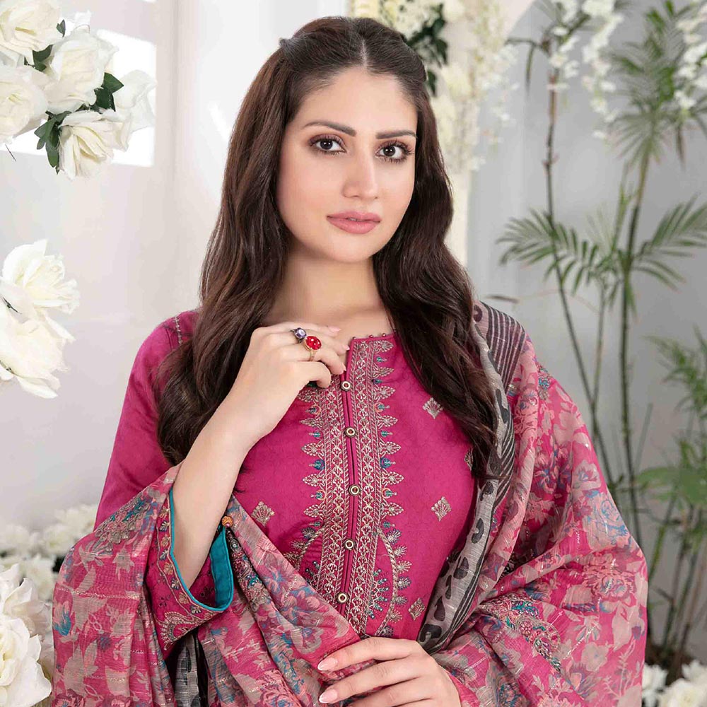 Adina Jacquard Embroidered Unstitched 3Pcs Suit - D-9190, Women, 3Pcs Shalwar Suit, Tawakkal Fabrics, Chase Value