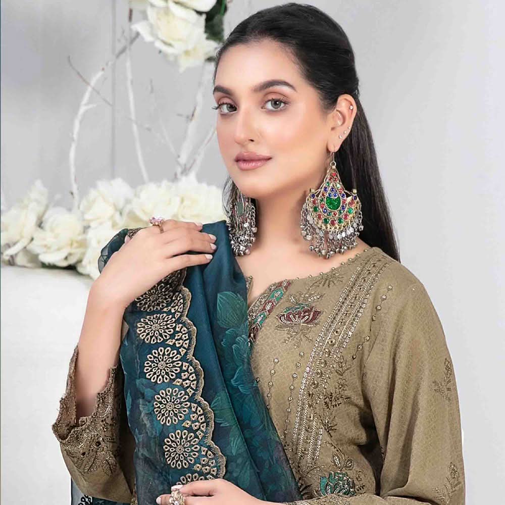 Adina Jacquard Embroidered Unstitched 3Pcs Suit - D-9191, Women, 3Pcs Shalwar Suit, Tawakkal Fabrics, Chase Value