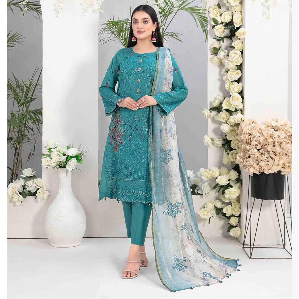 Adina Jacquard Embroidered Unstitched 3Pcs Suit - D-9192, Women, 3Pcs Shalwar Suit, Tawakkal Fabrics, Chase Value