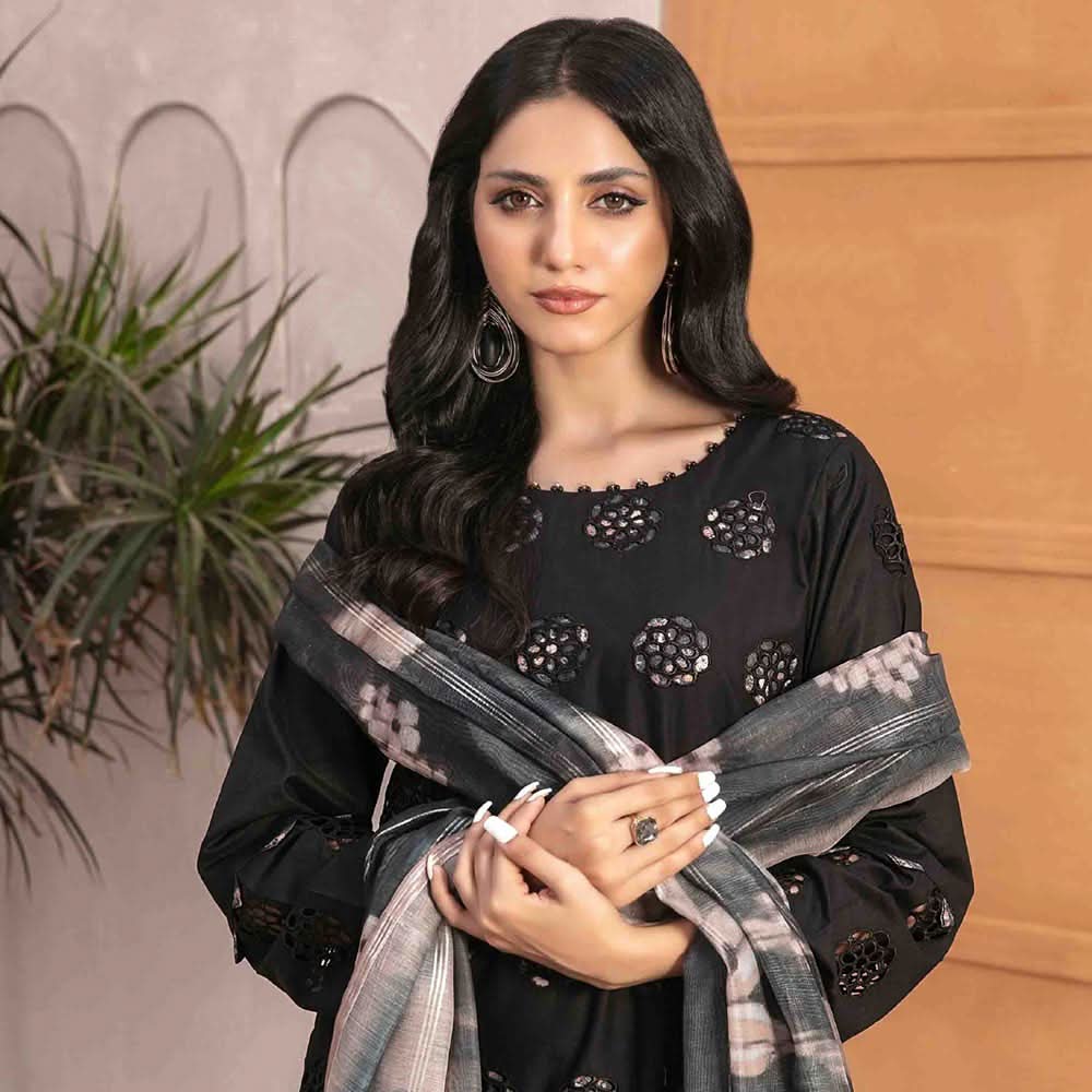 Leena Fancy Schiffli Embroidered Unstitched 3pcs Suit - 9241, Women, 3Pcs Shalwar Suit, Tawakkal Fabrics, Chase Value