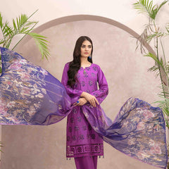 Leena Fancy Schiffli Embroidered Unstitched 3pcs Suit - 9242, Women, 3Pcs Shalwar Suit, Tawakkal Fabrics, Chase Value