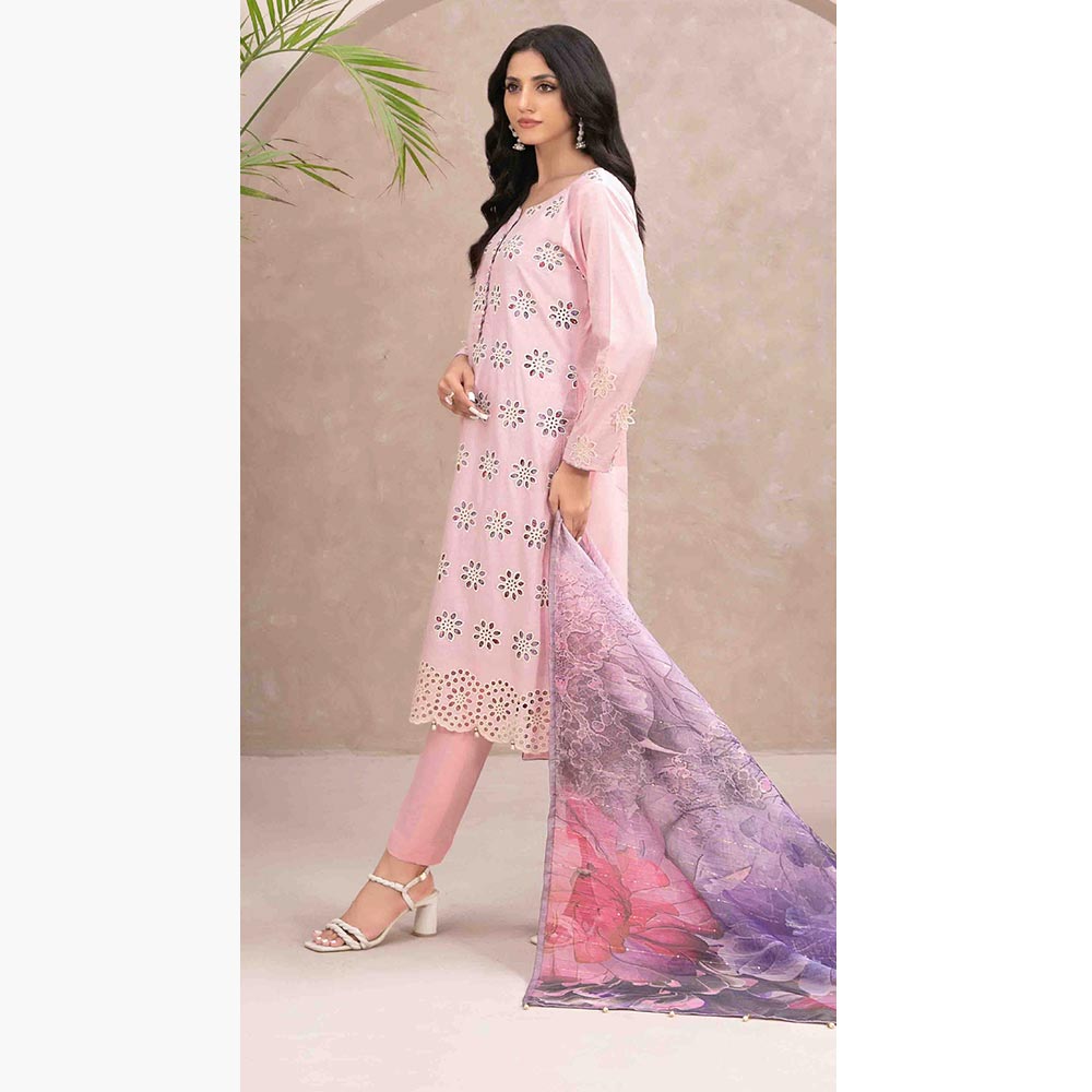 Leena Fancy Schiffli Embroidered Unstitched 3pcs Suit - 9244, Women, 3Pcs Shalwar Suit, Tawakkal Fabrics, Chase Value