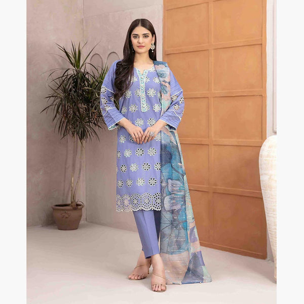 Leena Fancy Schiffli Embroidered Unstitched 3pcs Suit - 9247, Women, 3Pcs Shalwar Suit, Tawakkal Fabrics, Chase Value