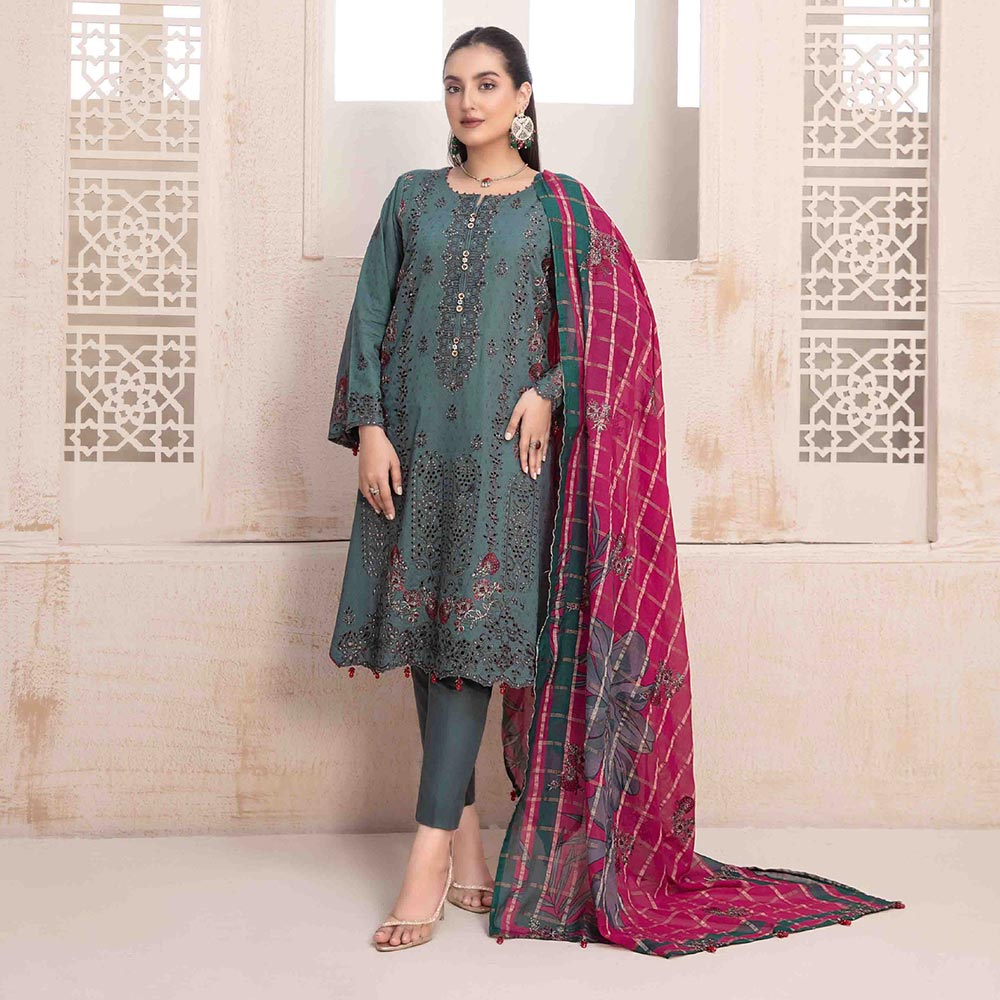 Mahrooh Embroidered Unstitched 3pcs Suit - 9249, Women, 3Pcs Shalwar Suit, Tawakkal Fabrics, Chase Value