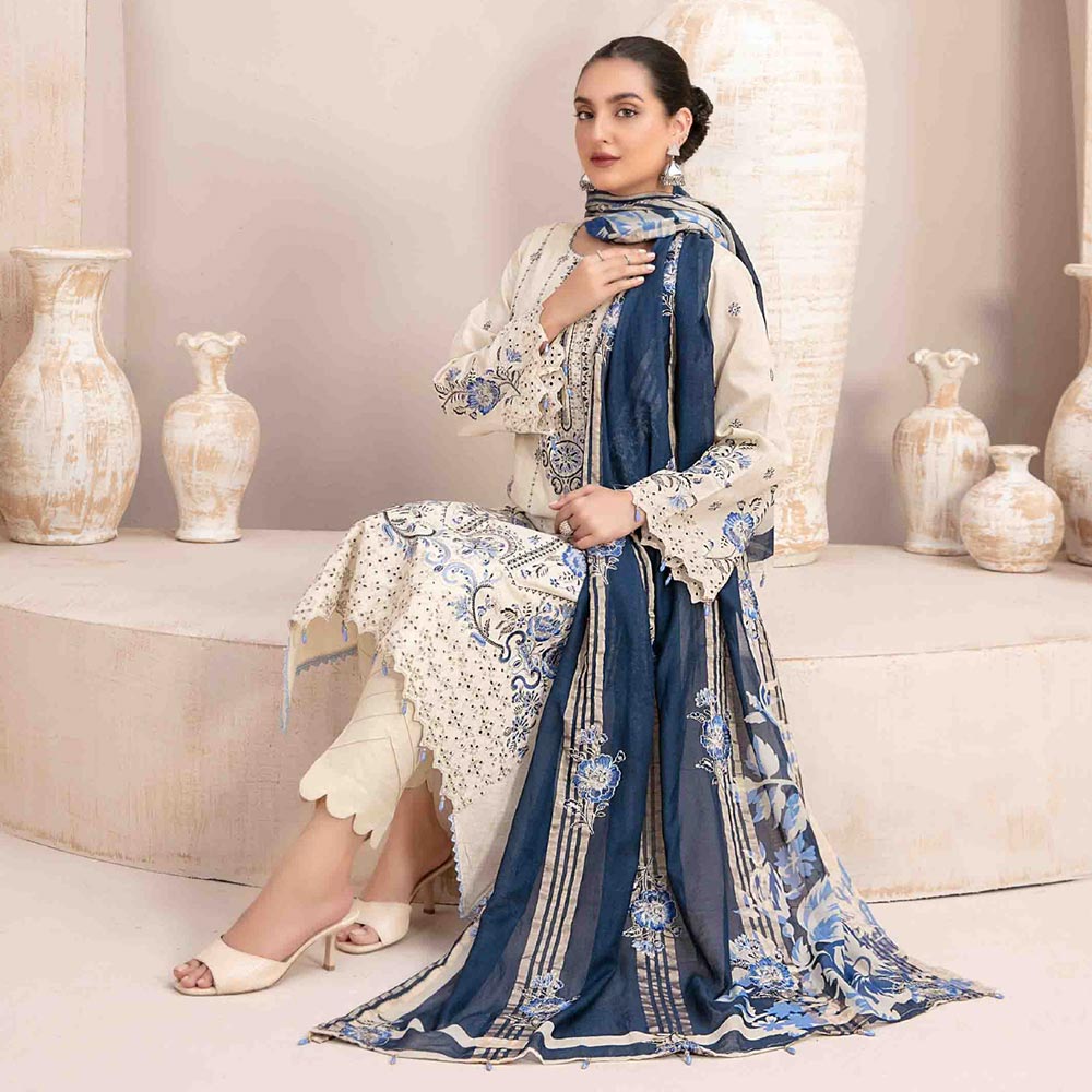 Mahrooh Embroidered Unstitched 3pcs Suit - 9251, Women, 3Pcs Shalwar Suit, Tawakkal Fabrics, Chase Value