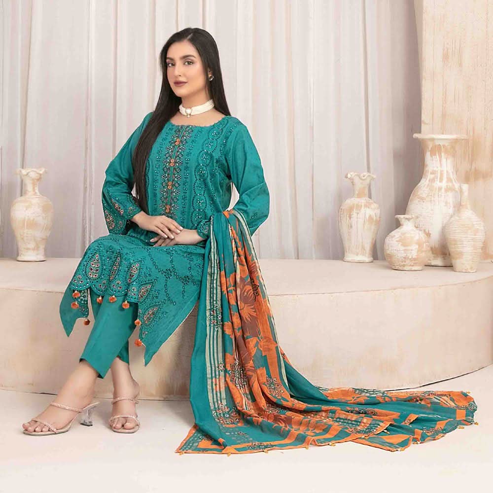 Mahrooh Embroidered Unstitched 3pcs Suit - 9256, Women, 3Pcs Shalwar Suit, Tawakkal Fabrics, Chase Value