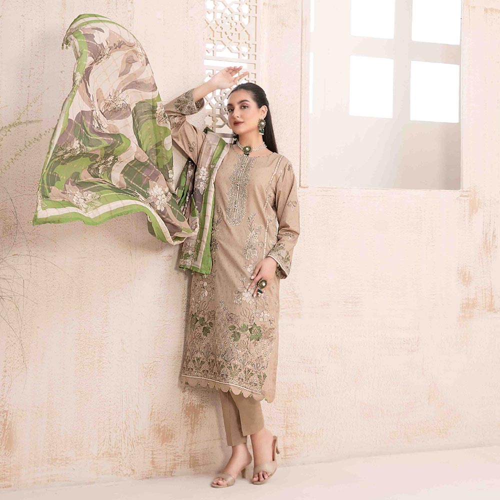 Mahrooh Embroidered Unstitched 3pcs Suit - 9258, Women, 3Pcs Shalwar Suit, Tawakkal Fabrics, Chase Value