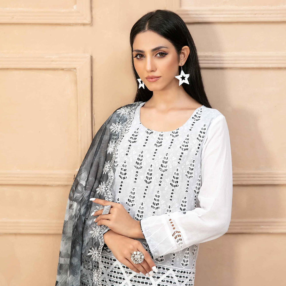 Tawakkal Serra Lawn Banarsi Jacquard Embroidered Unstitched Suit 3Pcs - 9, Women, 3Pcs Shalwar Suit, Tawakkal, Chase Value