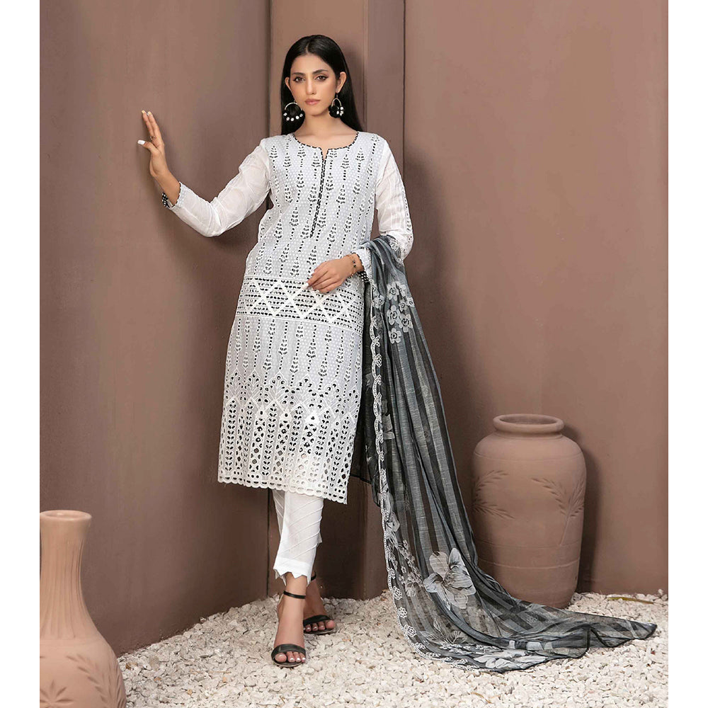 Tawakkal Serra Lawn Banarsi Jacquard Embroidered Unstitched Suit 3Pcs - 11, Women, 3Pcs Shalwar Suit, Tawakkal, Chase Value