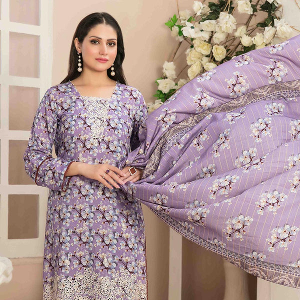 Tawakkal Mayal Viscose Embroidered Unstitched 3Pcs Suit With Shawl