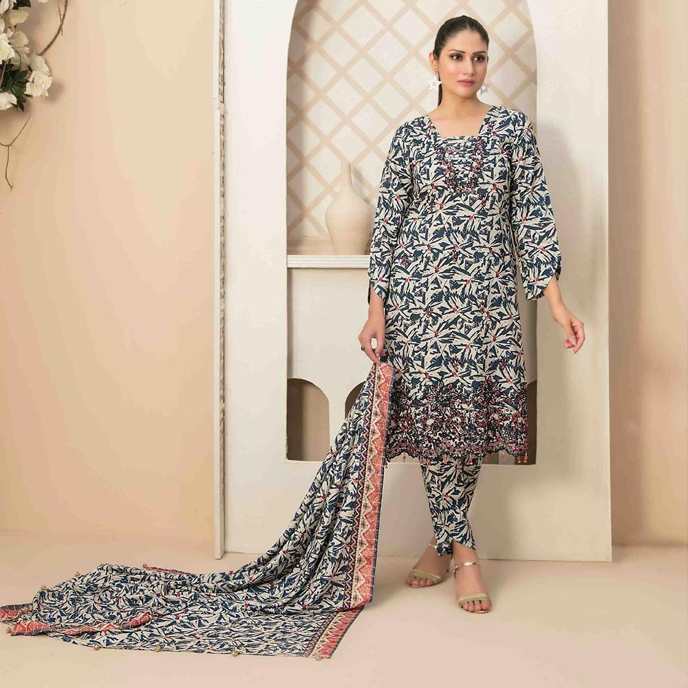 Tawakkal Mayal Viscose Embroidered Unstitched 3Pcs Suit With Shawl, Women, 3Pcs Shalwar Suit, Tawakkal Fabrics, Chase Value