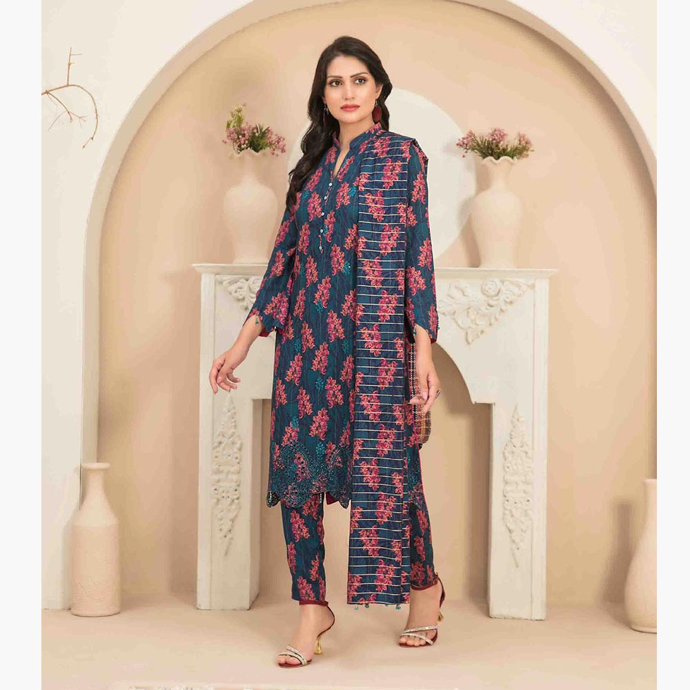 Tawakkal Mayal Viscose Embroidered Unstitched 3Pcs Suit With Shawl, Women, 3Pcs Shalwar Suit, Tawakkal Fabrics, Chase Value
