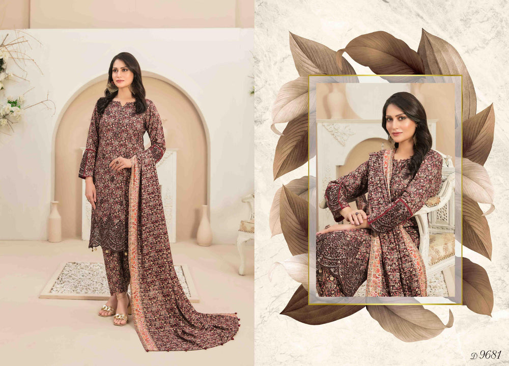 Tawakkal Mayal Viscose Embroidered Unstitched 3Pcs Suit With Shawl, Women, 3Pcs Shalwar Suit, Tawakkal Fabrics, Chase Value