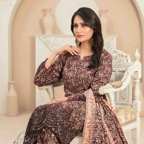 Tawakkal Mayal Viscose Embroidered Unstitched 3Pcs Suit With Shawl