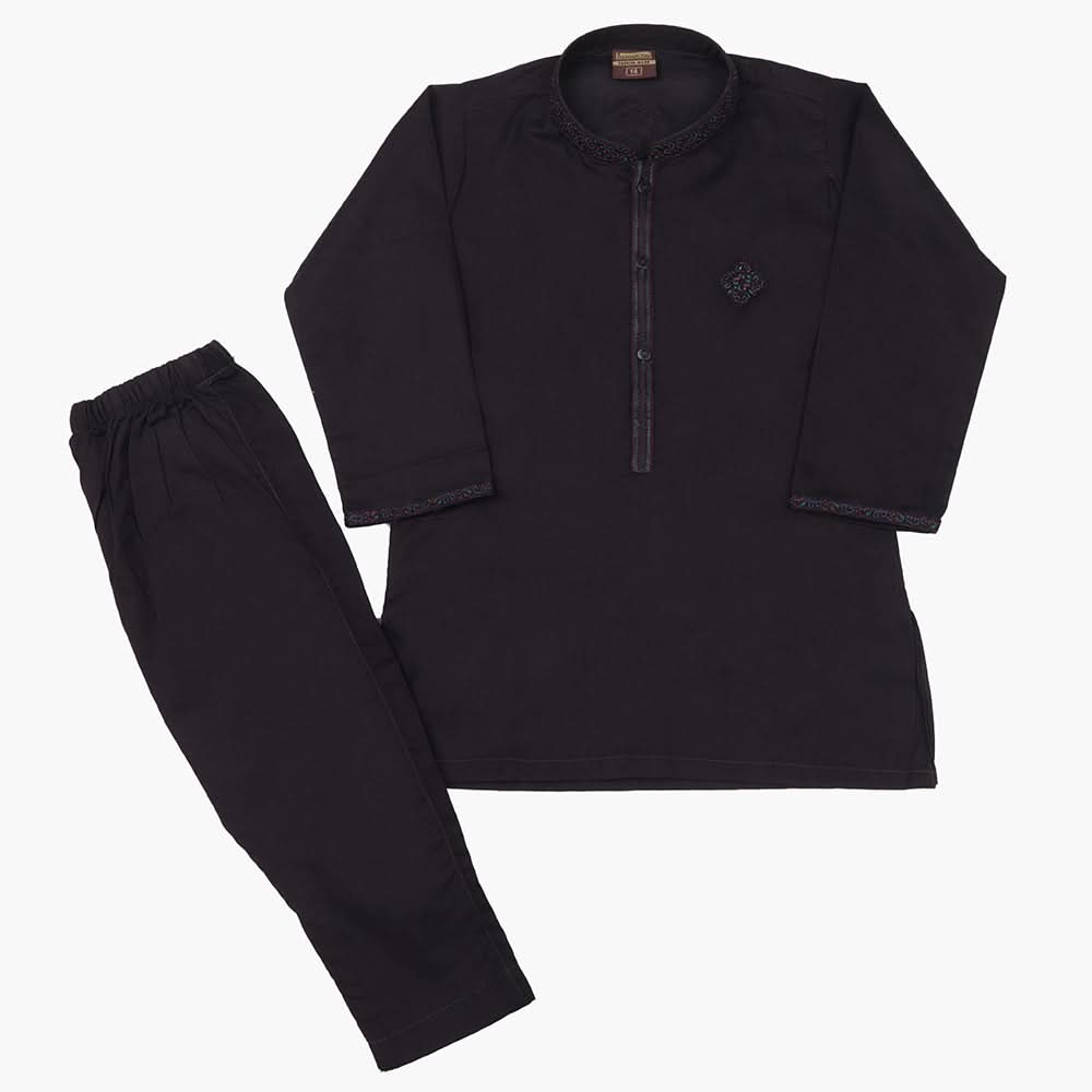 Boys Embroidered Shalwar Suit - Dark Purple, Boys Shalwar Kameez, Chase Value, Chase Value