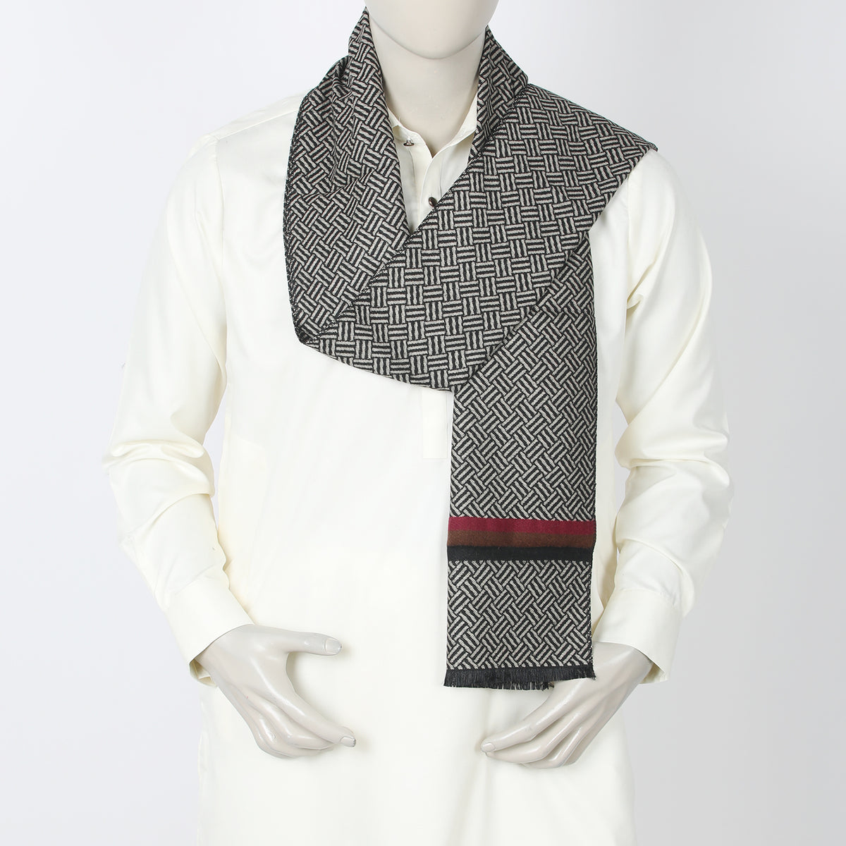 Men's Muffler - Black, Men's Shawls & Mufflers, Chase Value, Chase Value