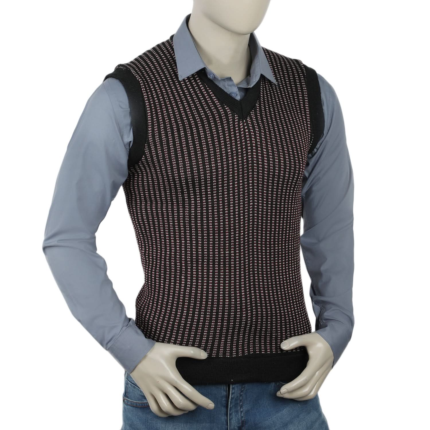 Men's Sleeveless Sweater  - Black, Men's Sweater & Sweat Shirts, Chase Value, Chase Value