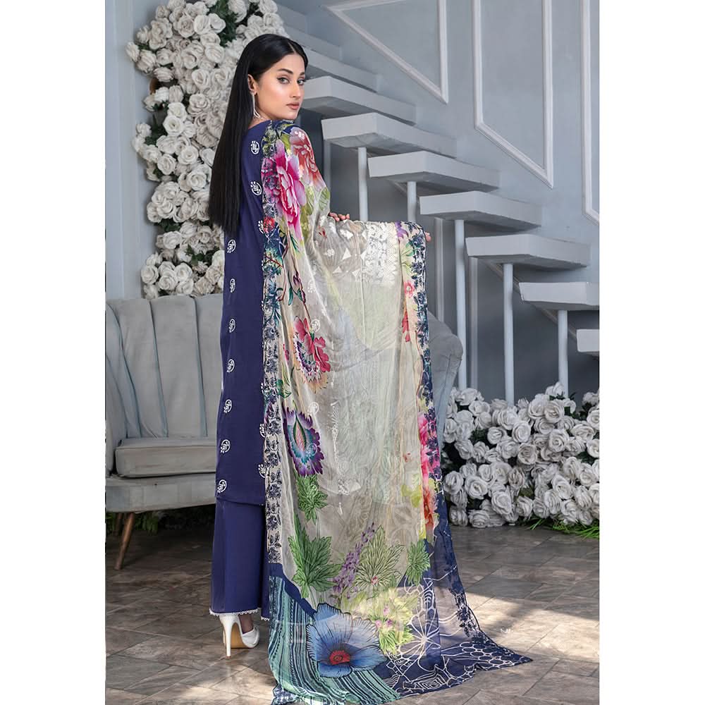 Noor Jahan Mushk Printed Lawn Chikenkari Embroidered Unstitched 3Pcs Suit, Women, 3Pcs Shalwar Suit, Chase Value, Chase Value