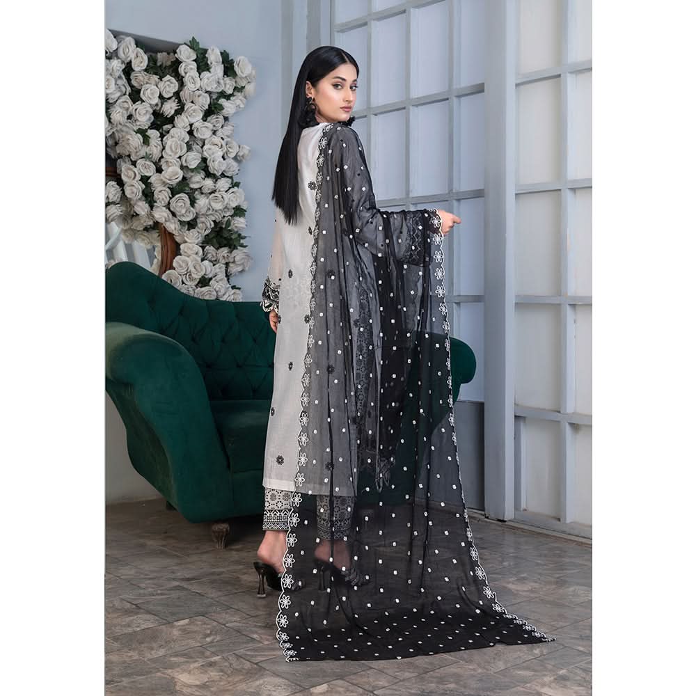 Noor Jahan Mushk Printed Lawn Chikenkari Embroidered Unstitched 3Pcs Suit, Women, 3Pcs Shalwar Suit, Chase Value, Chase Value