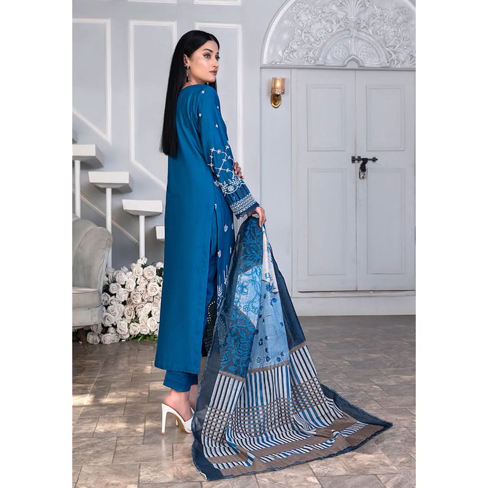 Noor Jahan Mushk Printed Lawn Chikenkari Embroidered Unstitched 3Pcs Suit, Women, 3Pcs Shalwar Suit, Chase Value, Chase Value