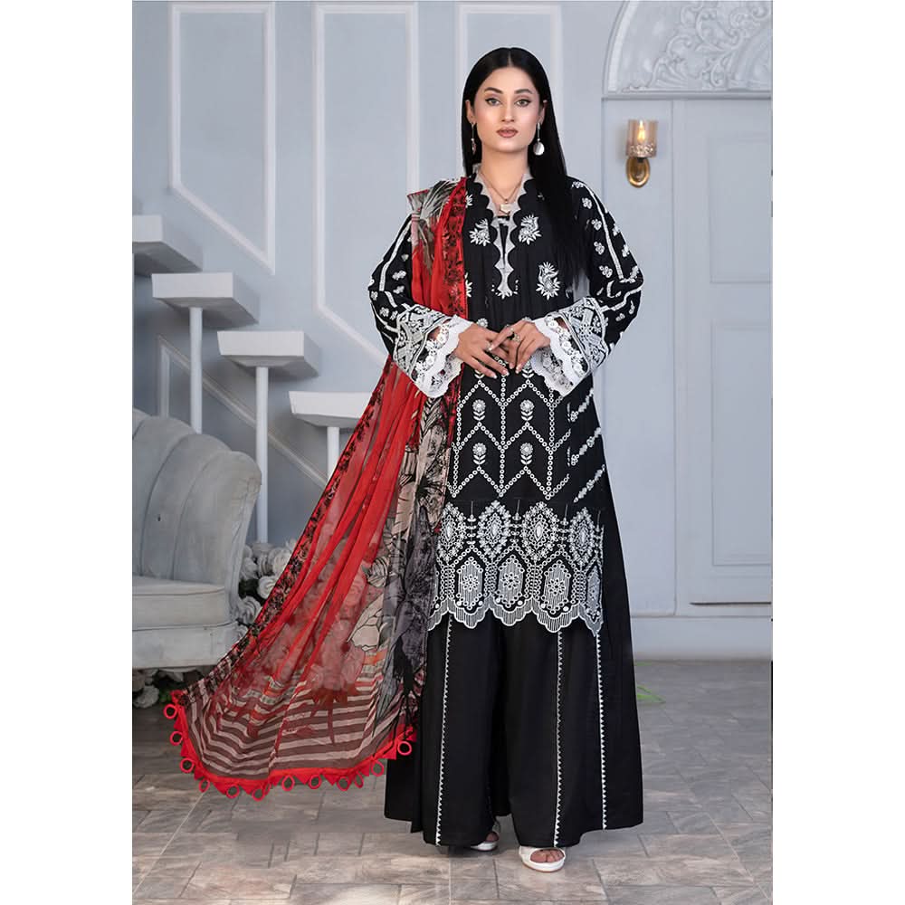 Noor Jahan Mushk Printed Lawn Chikenkari Embroidered Unstitched 3Pcs Suit, Women, 3Pcs Shalwar Suit, Chase Value, Chase Value