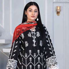 Noor Jahan Mushk Printed Lawn Chikenkari Embroidered Unstitched 3Pcs Suit