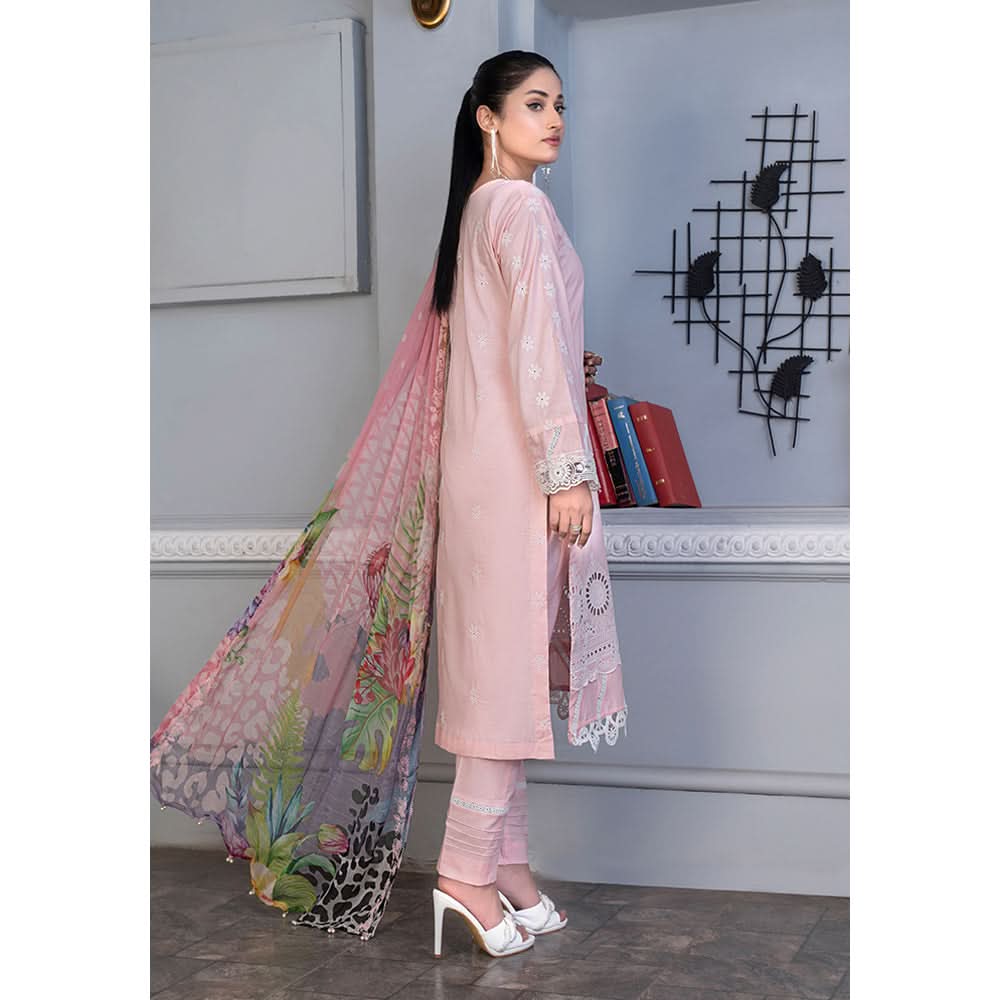 Noor Jahan Mushk Printed Lawn Chikenkari Embroidered Unstitched 3Pcs Suit, Women, 3Pcs Shalwar Suit, Chase Value, Chase Value