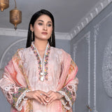 Noor Jahan Mushk Printed Lawn Chikenkari Embroidered Unstitched 3Pcs Suit, Women, 3Pcs Shalwar Suit, Chase Value, Chase Value