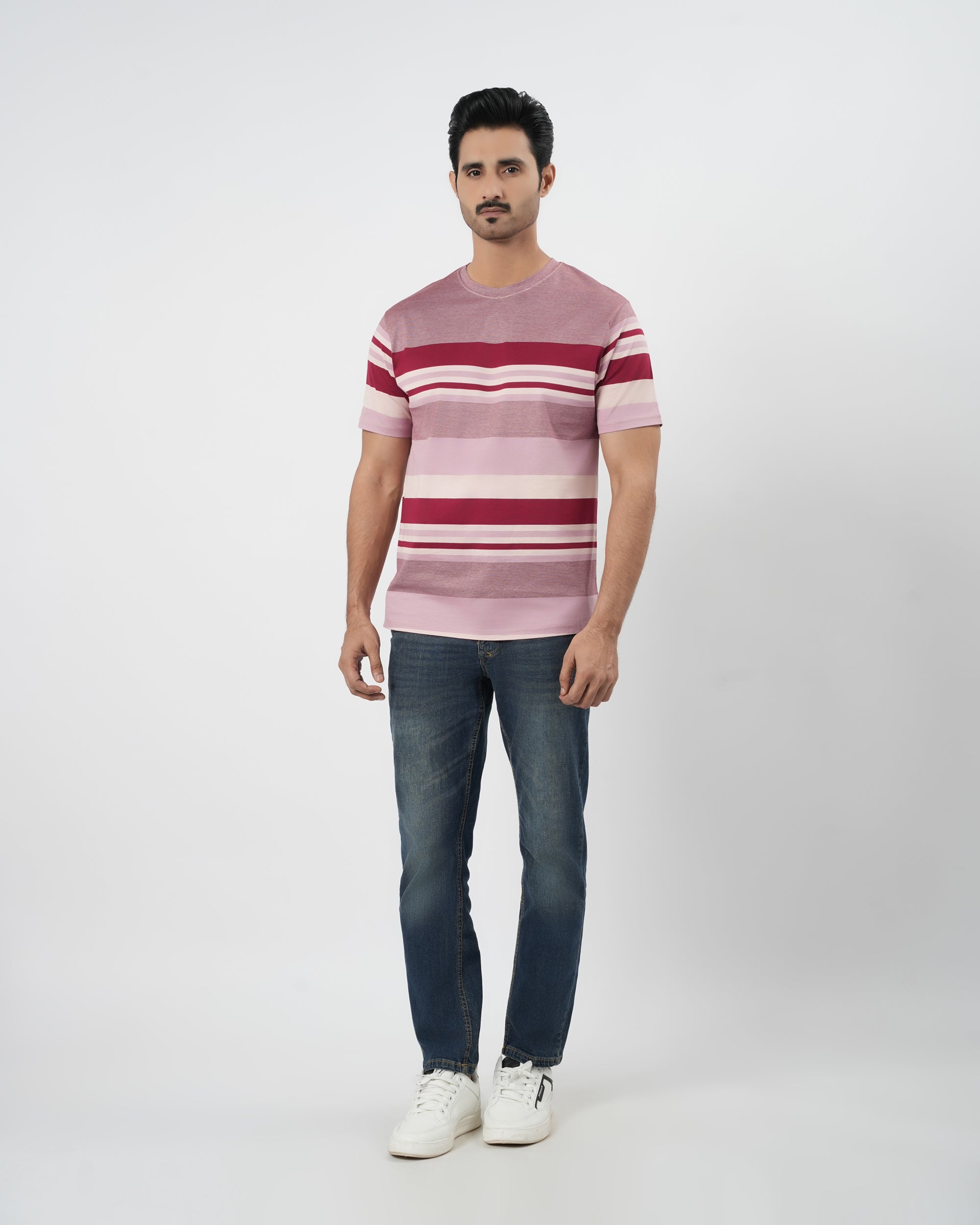 Men's Stripe Half Sleeves T-Shirt
