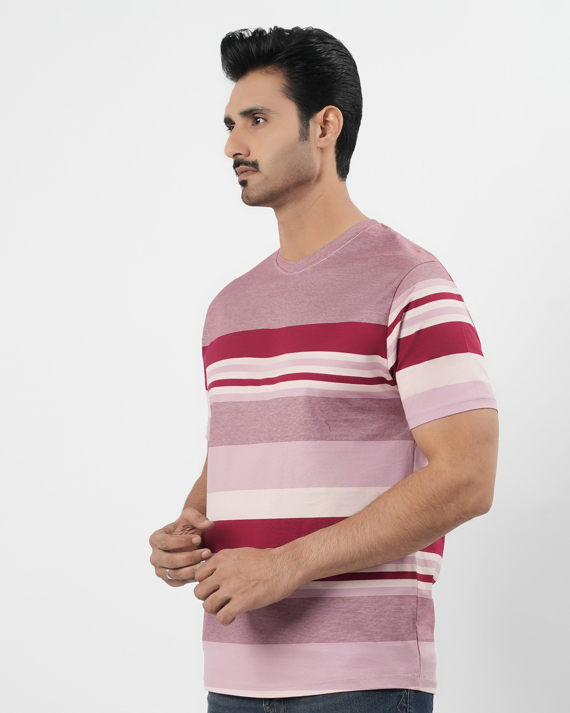 Men's Stripe Half Sleeves T-Shirt