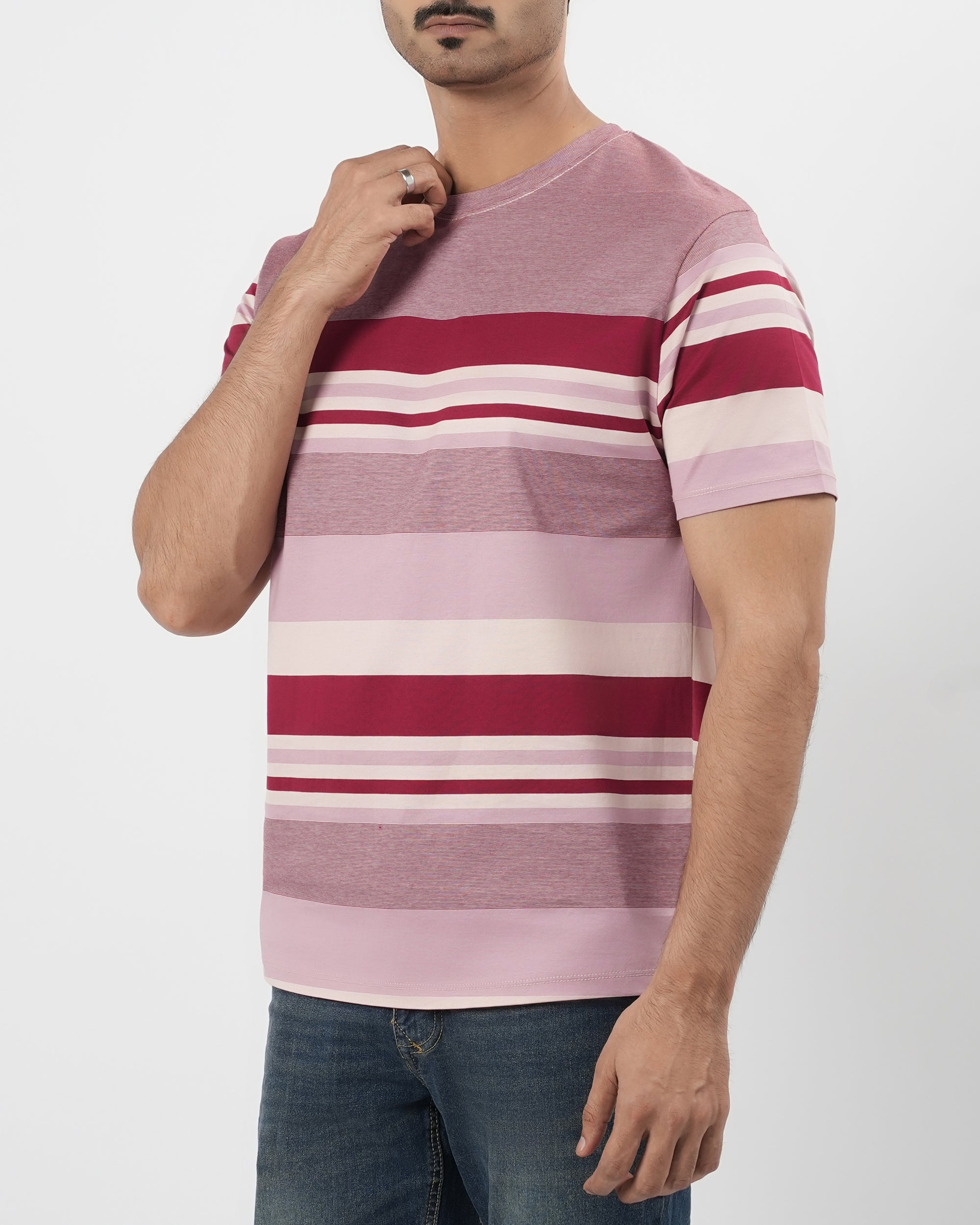 Men's Stripe Half Sleeves T-Shirt