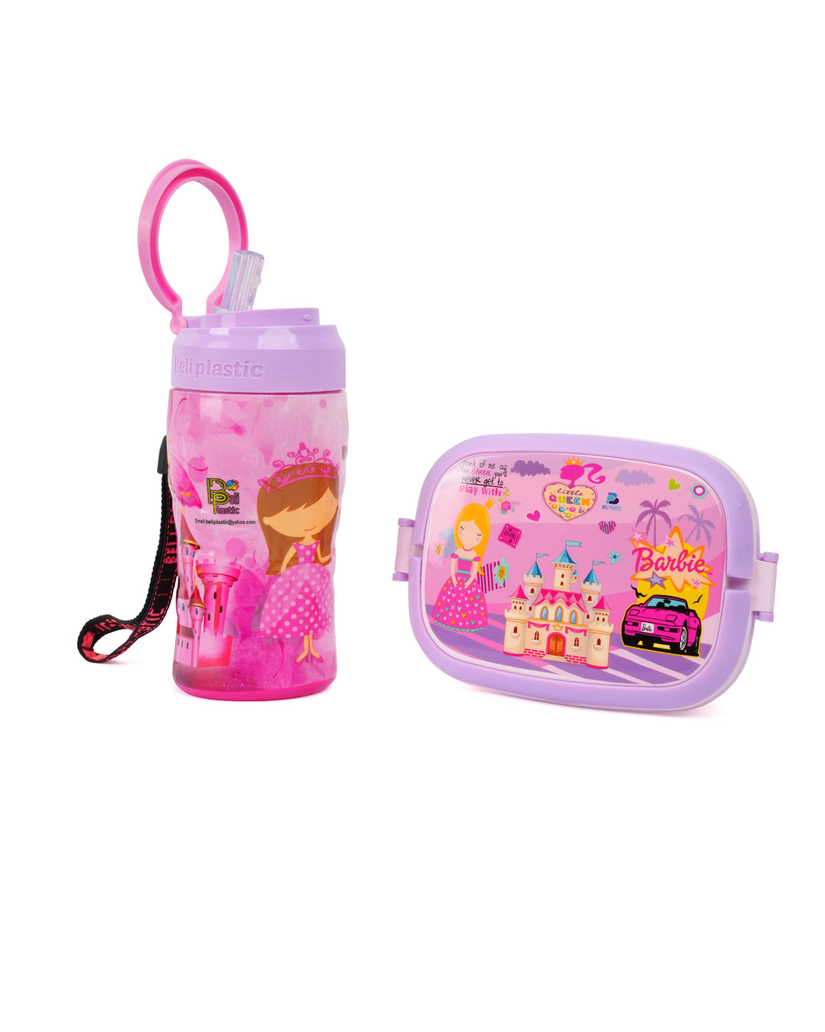 Water Bottle & Lunch Box 2Pcs Pack - Light Purple