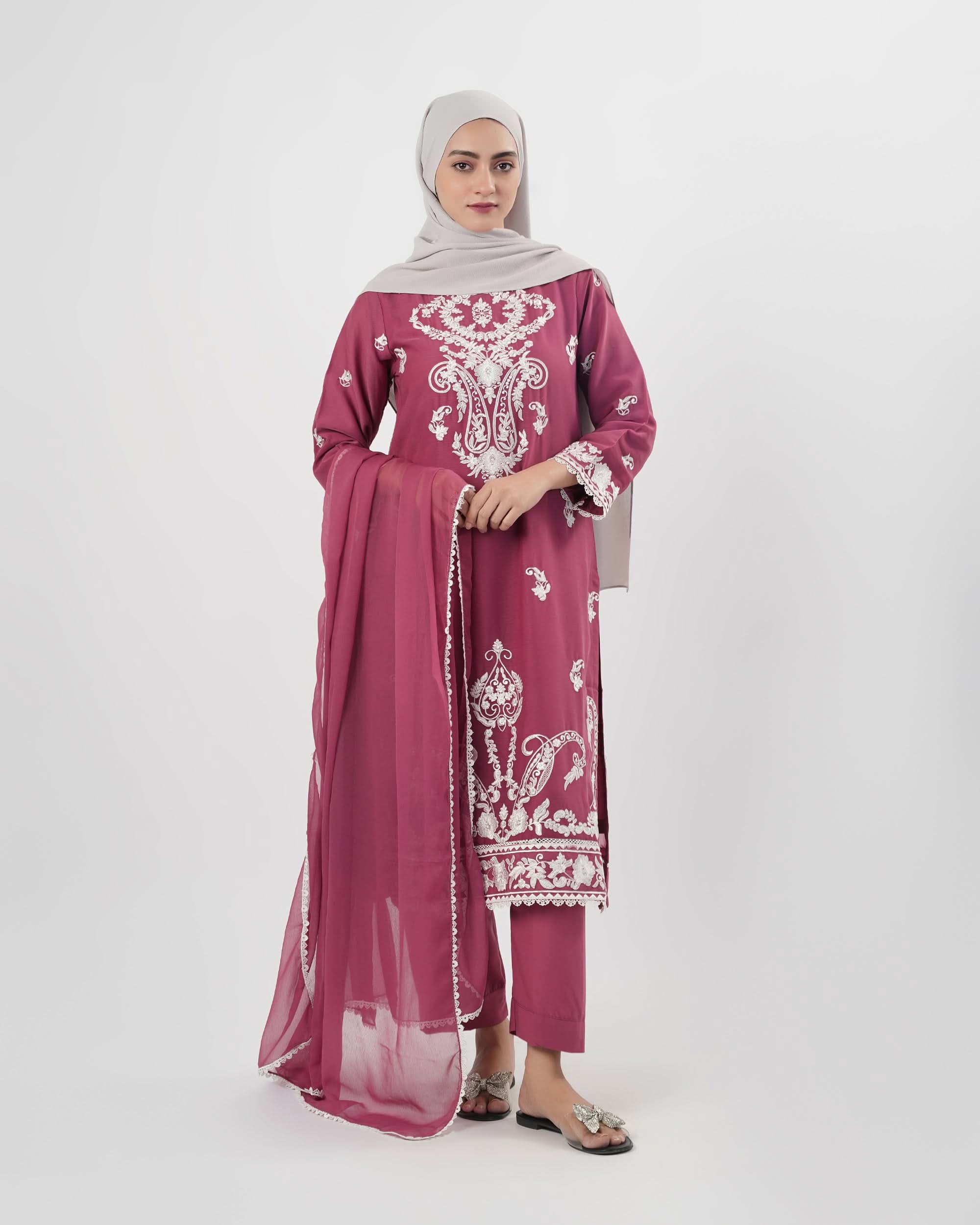 Valuables Women’s Embroidered Chiffon 3Pcs Suit, Women Shalwar Suits, Valuables, Chase Value