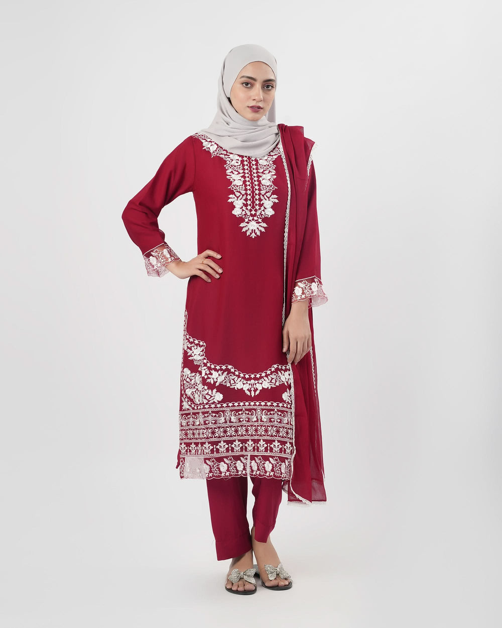 Valuables Women’s Embroidered Chiffon 3Pcs Suit, Women Shalwar Suits, Valuables, Chase Value
