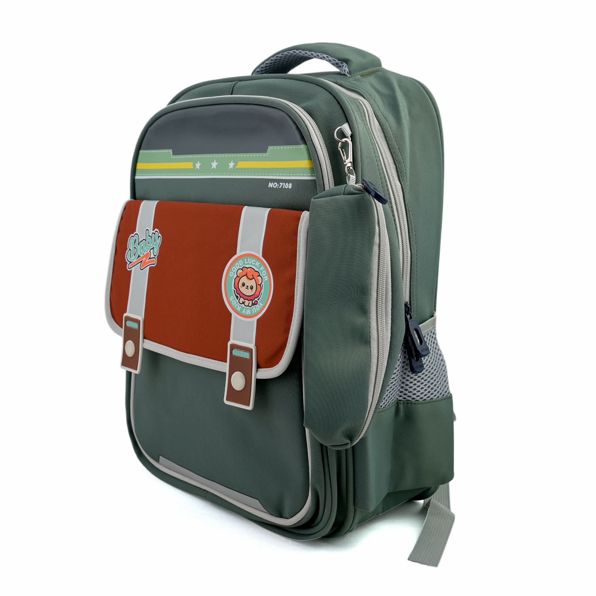 Kids School Backpack 16" - Green, School Bags, Chase Value, Chase Value